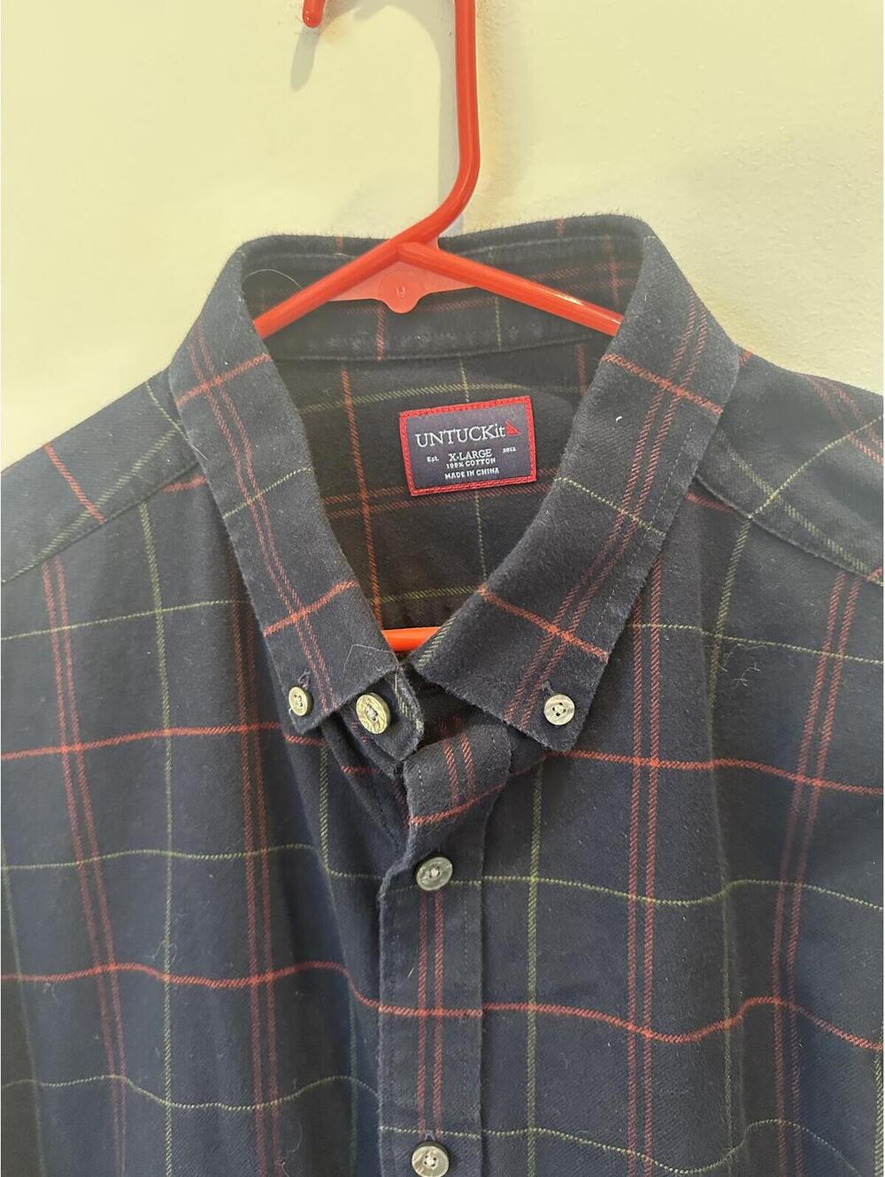 Men XL uNTUCKit Long Sleeve Flannel Shirt